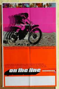 d031 ON THE LINE 23x35 one-sheet movie poster '71 cool dirtbike image!