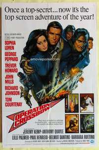 d546 OPERATION CROSSBOW one-sheet movie poster '65 Sophia Loren, Peppard