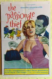 d558 PASSIONATE THIEF one-sheet movie poster '60 Anna Magnani, Ben Gazzara
