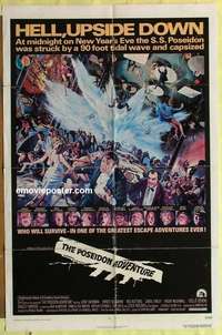 d577 POSEIDON ADVENTURE 1sh movie poster '72 Gene Hackman, Borgnine
