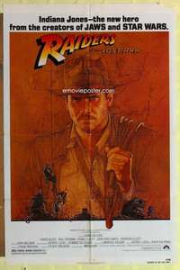 d598 RAIDERS OF THE LOST ARK one-sheet movie poster '81 Harrison Ford
