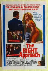 d618 RIGHT APPROACH one-sheet movie poster '61 sexy & sleazy Juliet Prowse!