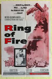 d619 RING OF FIRE one-sheet movie poster '61 David Janssen, Frank Gorshin