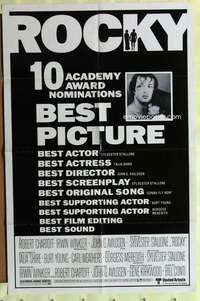 d623 ROCKY one-sheet movie poster '77 ten Academy Award nominations!