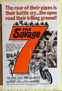 d035 SAVAGE 7 one-sheet movie poster '68