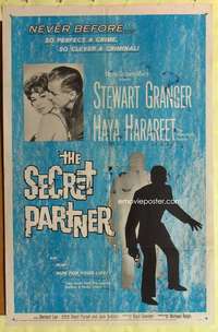 d650 SECRET PARTNER one-sheet movie poster '61 Stewart Granger, Harareet