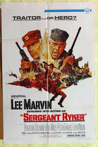 d655 SERGEANT RYKER one-sheet movie poster '68 Lee Marvin, Korean War!