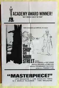 d675 SHOP ON MAIN STREET one-sheet movie poster '65 Ida Kaminska, Czech!