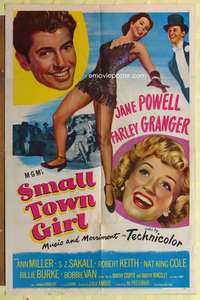 d697 SMALL TOWN GIRL one-sheet movie poster '53 Powell, sexy Ann Miller!