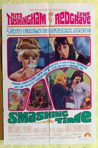 d699 SMASHING TIME one-sheet movie poster '68 Tushingham, English swingers!