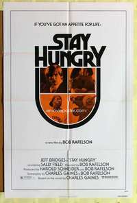d736 STAY HUNGRY one-sheet movie poster '76 Arnold Schwarzenegger, Bridges