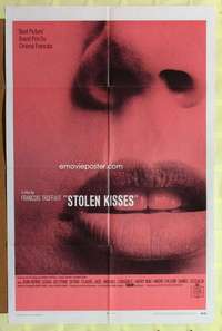 d740 STOLEN KISSES one-sheet movie poster '69 Francois Truffaut, sexy lips!