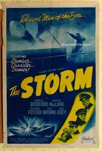 d741 STORM one-sheet movie poster R48 Bickford, rugged men of the sea!