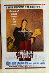 d744 STRATEGY OF TERROR one-sheet movie poster '69 Hugh O'Brian, Rush