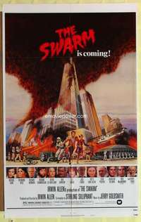 d761 SWARM style B one-sheet movie poster '78 Irwin Allen, killer bee attack!