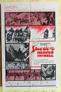 d037 SWEDEN: HEAVEN & HELL int'l one-sheet movie poster '69 sex & bikers!