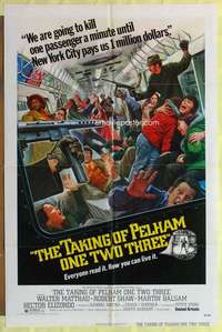 d774 TAKING OF PELHAM ONE TWO THREE one-sheet movie poster '74 Matthau, Shaw