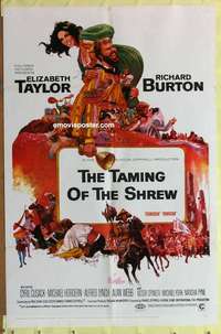 d775 TAMING OF THE SHREW one-sheet movie poster '67 Liz Taylor, Burton