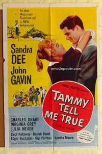 d776 TAMMY TELL ME TRUE one-sheet movie poster '61 Sandra Dee, Gavin