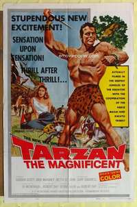 d779 TARZAN THE MAGNIFICENT one-sheet movie poster '60 Gordon Scott