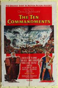d790 TEN COMMANDMENTS style A one-sheet movie poster '56 Heston, DeMille