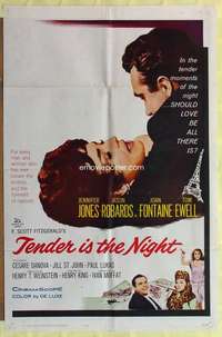d791 TENDER IS THE NIGHT one-sheet movie poster '61 Jennifer Jones, Robards