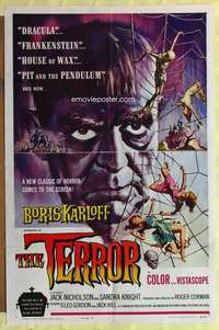 d794 TERROR style A one-sheet movie poster '63 Boris Karloff, Nicholson