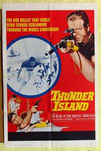 d819 THUNDER ISLAND one-sheet movie poster '63 written by Jack Nicholson!
