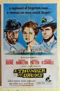 d820 THUNDER OF DRUMS one-sheet movie poster '61 Richard Boone, Civil War!