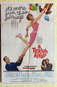 d826 TICKLISH AFFAIR one-sheet movie poster '63 Shirley Jones, Gig Young