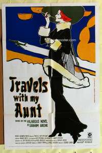 d855 TRAVELS WITH MY AUNT one-sheet movie poster '72 Maggie Smith