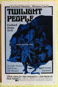d866 TWILIGHT PEOPLE one-sheet movie poster '72 Eddie Romero, horror!