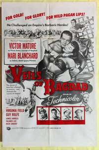 d911 VEILS OF BAGDAD military one-sheet movie poster '53 Victor Mature, Blanchard