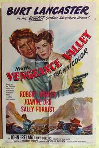 d914 VENGEANCE VALLEY one-sheet movie poster '51 Burt Lancaster, Dru
