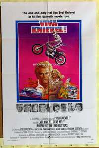 d038 VIVA KNIEVEL one-sheet movie poster '77 best motorcycle daredevil!