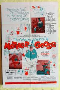 d928 WACKY WORLD OF MOTHER GOOSE one-sheet movie poster '67 cartoon!