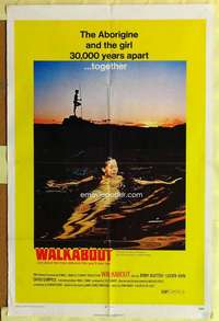 d930 WALKABOUT one-sheet movie poster '71 Agutter, Nicolas Roeg classic!