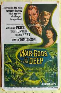 d934 WAR-GODS OF THE DEEP one-sheet movie poster '65 AIP, Vincent Price