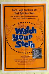 d937 WATCH YOUR STERN one-sheet movie poster '60 English comedy!