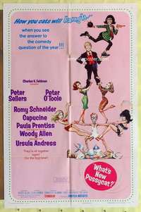 d946 WHAT'S NEW PUSSYCAT one-sheet movie poster '65 Woody Allen, Frazetta!