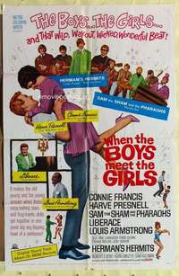 d953 WHEN THE BOYS MEET THE GIRLS one-sheet movie poster '65 Connie Francis
