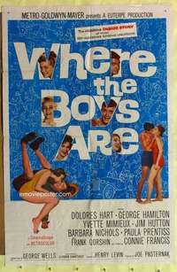 d959 WHERE THE BOYS ARE one-sheet movie poster '61 Connie Francis