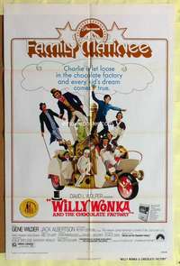 d973 WILLY WONKA & THE CHOCOLATE FACTORY one-sheet movie poster R74 Wilder