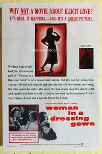 d977 WOMAN IN A DRESSING GOWN one-sheet movie poster '57 illicit love!