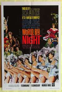 d979 WORLD BY NIGHT one-sheet movie poster '61 sexy Italian showgirls!