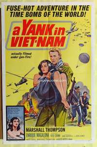 d983 YANK IN VIET-NAM one-sheet movie poster '64 fuse-hot adventure!