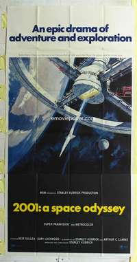 e127 2001 A SPACE ODYSSEY three-sheet movie poster '68 Stanley Kubrick
