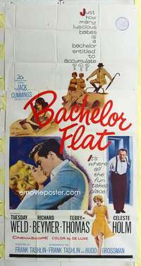 e159 BACHELOR FLAT three-sheet movie poster '62 Tuesday Weld, Richard Beymer