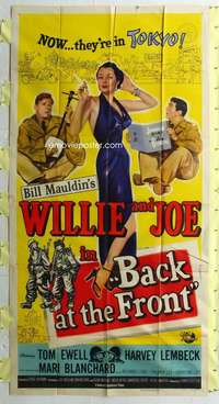 e161 BACK AT THE FRONT three-sheet movie poster '52 Bill Mauldin, Tom Ewell