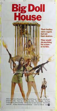 e171 BIG DOLL HOUSE three-sheet movie poster '71 Pam Grier, sex!
